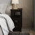 End Table Narrow Nightstand With Two Drawers And Open Shelf In Brown