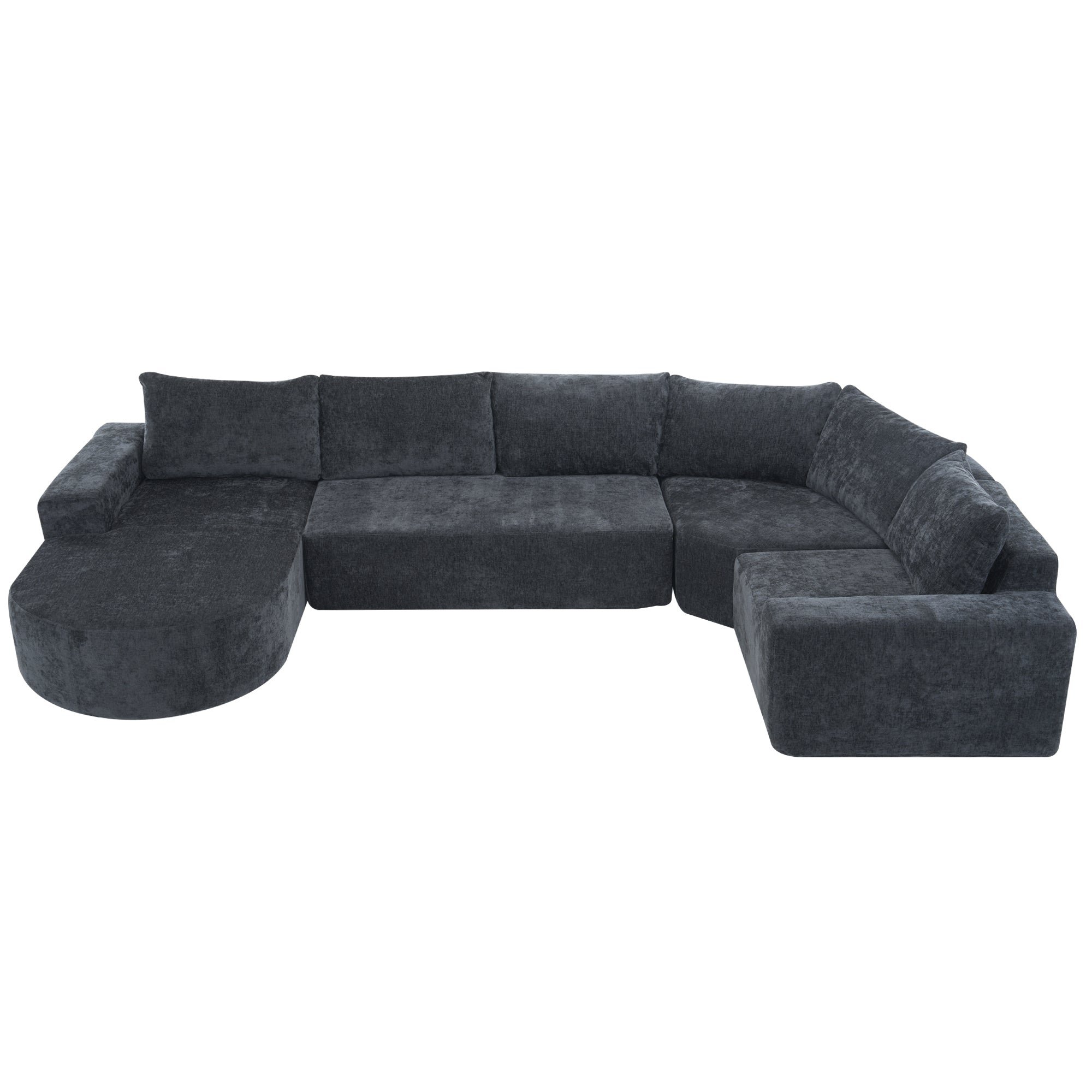 Amalfi Modular Chenille Sectional Sofa in Gray