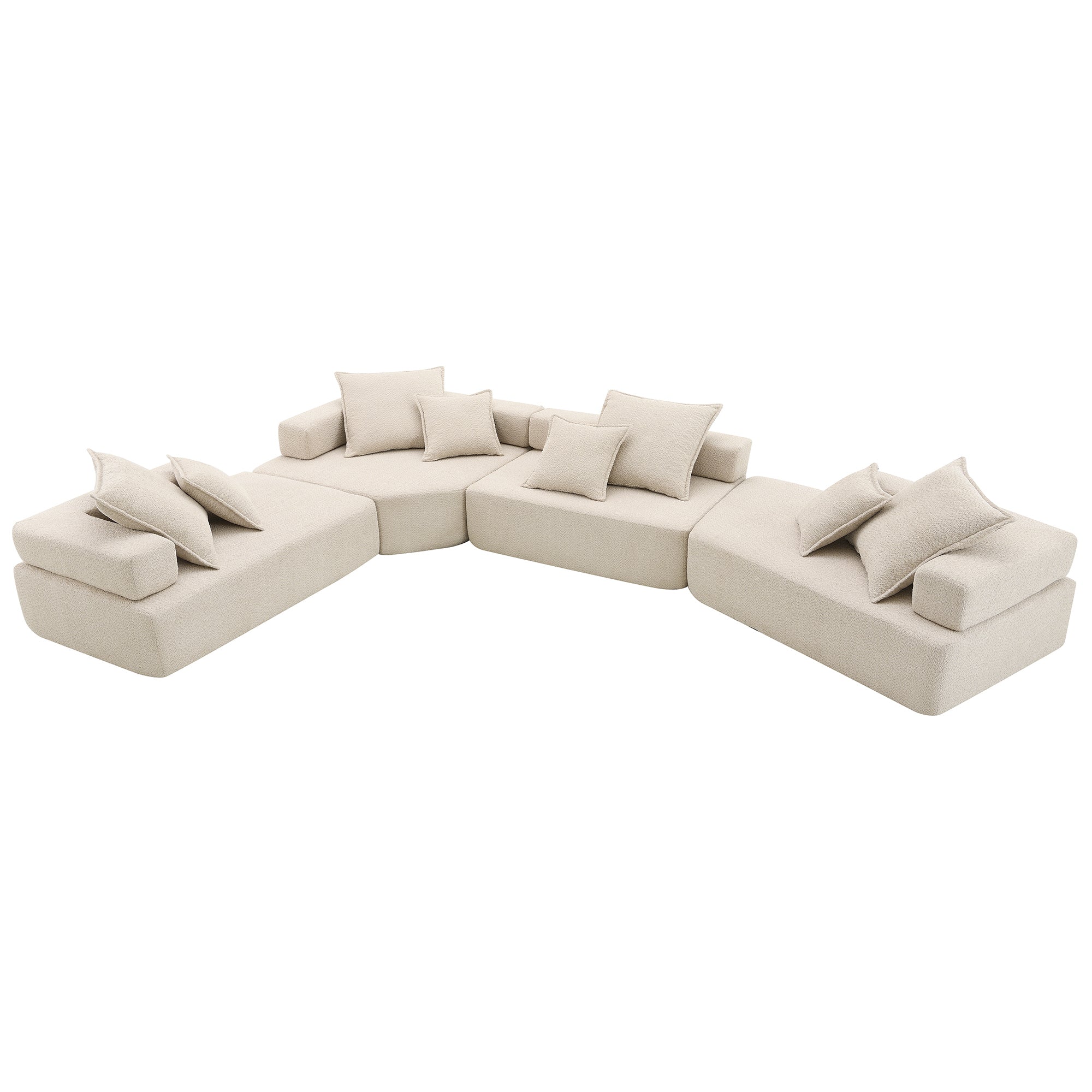 Stockholm Modular Boucle 7-Seater Sofa in Beige