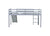 Gray Twin Low Loft Bed with Slide, Ladder, and Guardrails