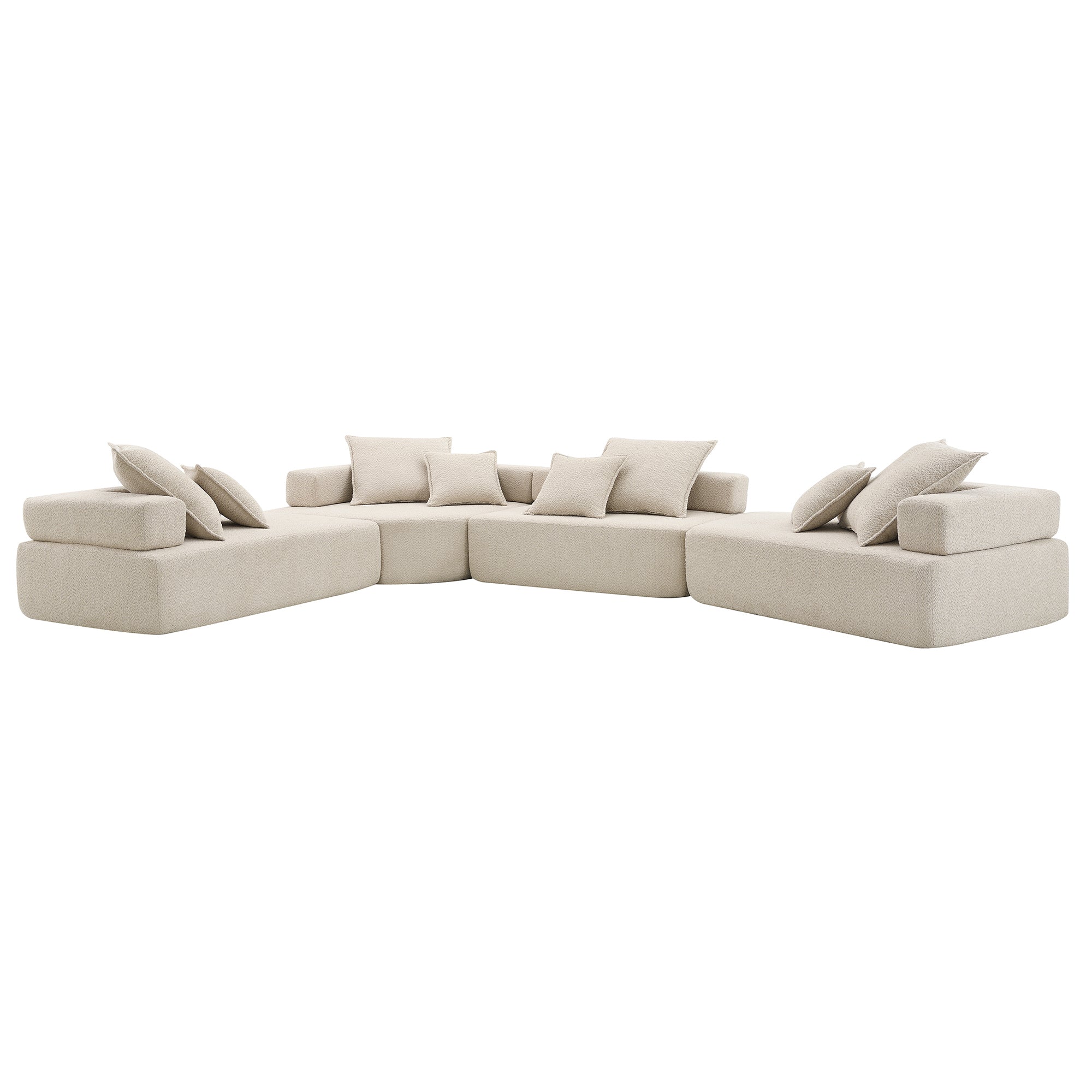 Stockholm Modular Boucle 7-Seater Sofa in Beige