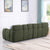 Olive Green Boucle Marshmallow Loveseat Sofa