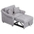 3-in-1 Gray Chenille Sleeper Chair