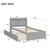 Gray Twin Bed with Trundle and Storage Headboard