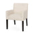 Beige Fabric Armchair with Rubberwood Legs