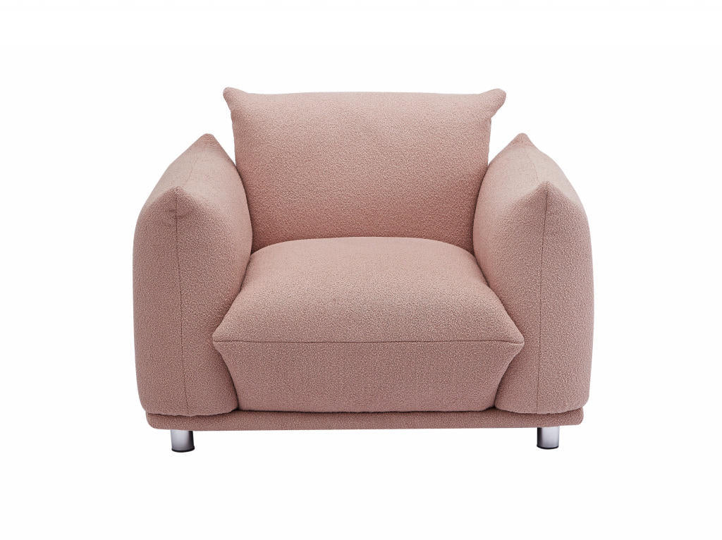 Sherpa Accent Chair - 42"W Single Sofa for Bedroom & Living Room - Pink Upholstered Accent Chair, Stylish & Comfortable