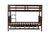 Espresso Twin Over Full Rubber Wood Bunk Bed with Trundle and Detachable Design