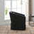 Black Linen Blend Swivel Accent Armchair