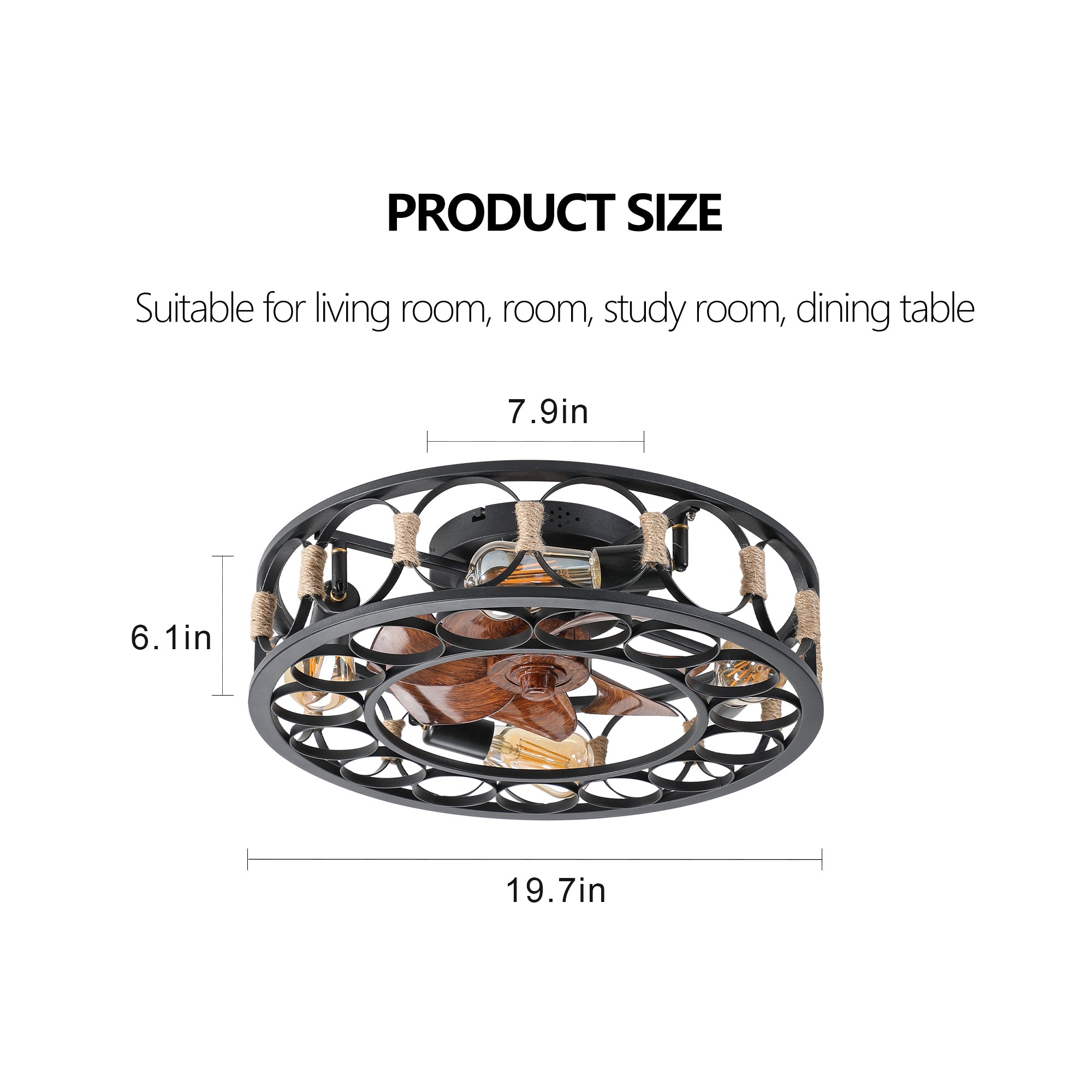 Aestin's Caged Ceiling Fan with Lights and Remote Control