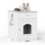 Wooden Pet House Cat Litter Box Enclosure with Drawer Indoor Pet Crate Nightstand In White