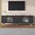 Contemporary TV Stand with Adjustable Shelves for TVs Up to 78 Inch Stylish Media Console with Fluted Glass Doors In Black