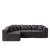 Nairobi 4-Seat Minimal Modular Sectional Sofa in Black