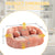 Pink Chenille Bean Shape 2-Seater Lazy Sofa