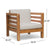 Beige Acacia Wood Club Chair