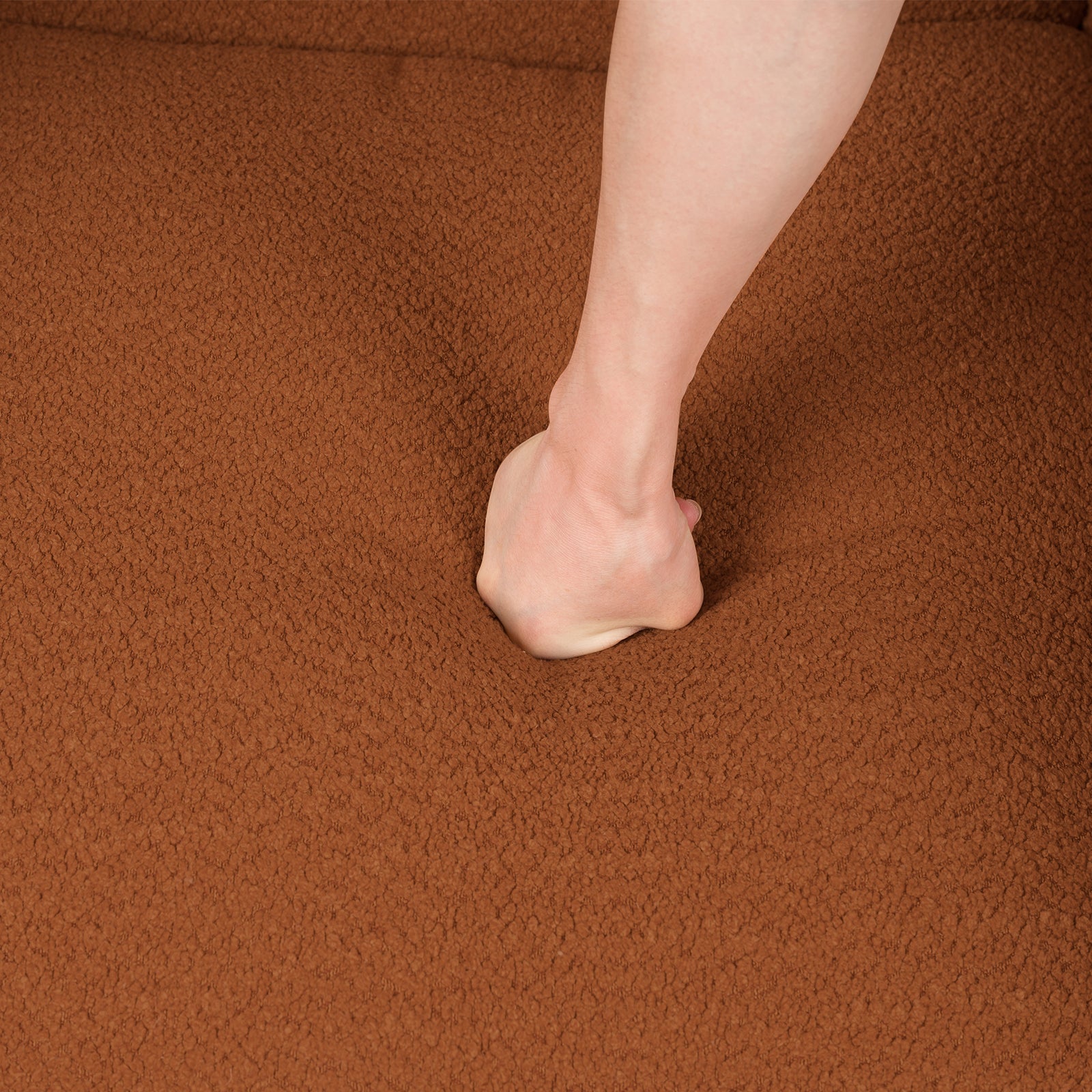 Comfy Sherpa Accent Chair In Brown Lambswool Fabric