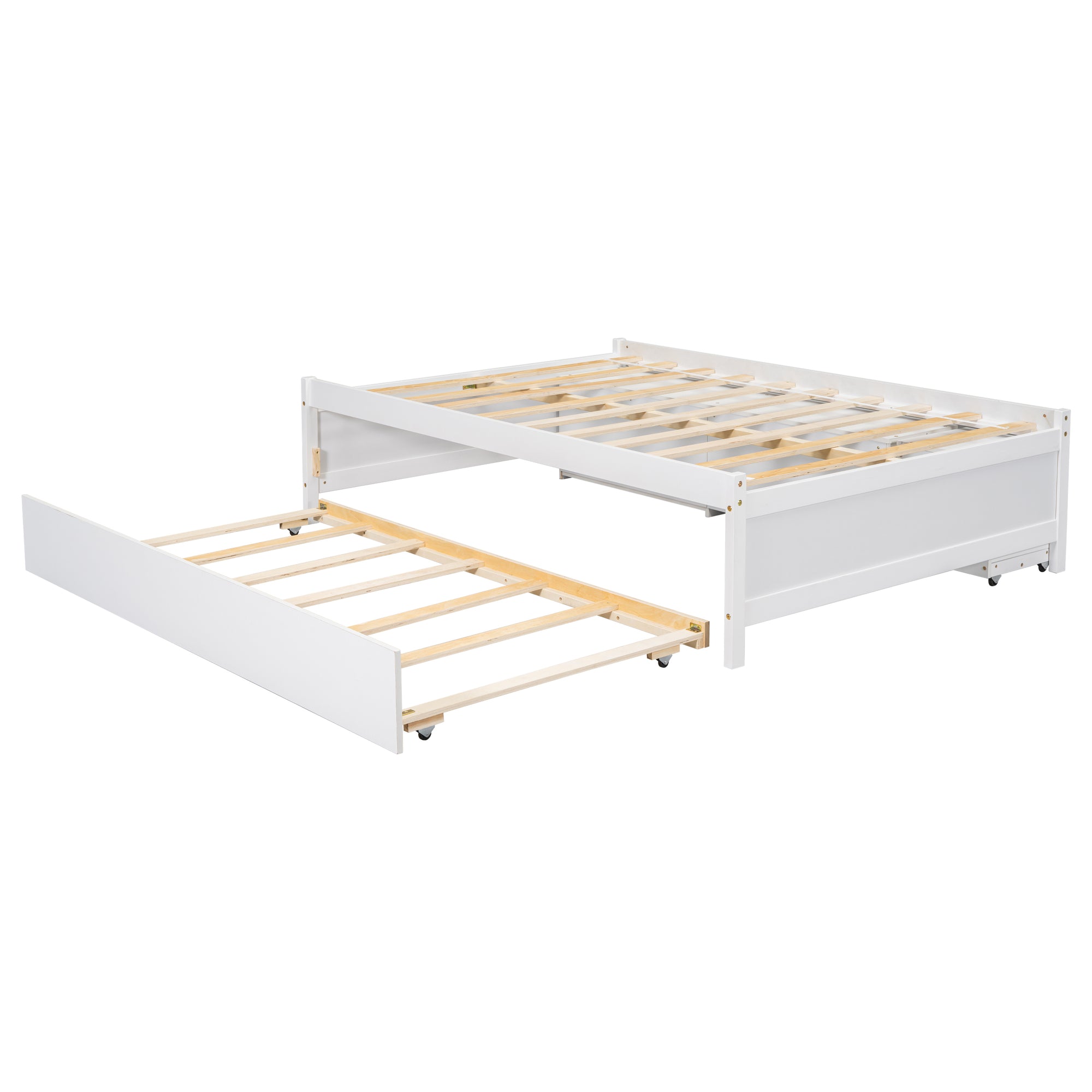 White Versatile Full Bed & Nightstand with Trundle and Underbed Storage Box