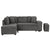 Dark Gray Chenille Pull-Out Sofa Bed with Storage Ottomans and Wireless Charger