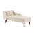 Modern Beige Velvet Chaise Lounge