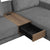 Osaka Sectional Sofa with Storage Drawer in Gray Corduroy