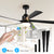 65-Inch Black Ceiling Fan with Light