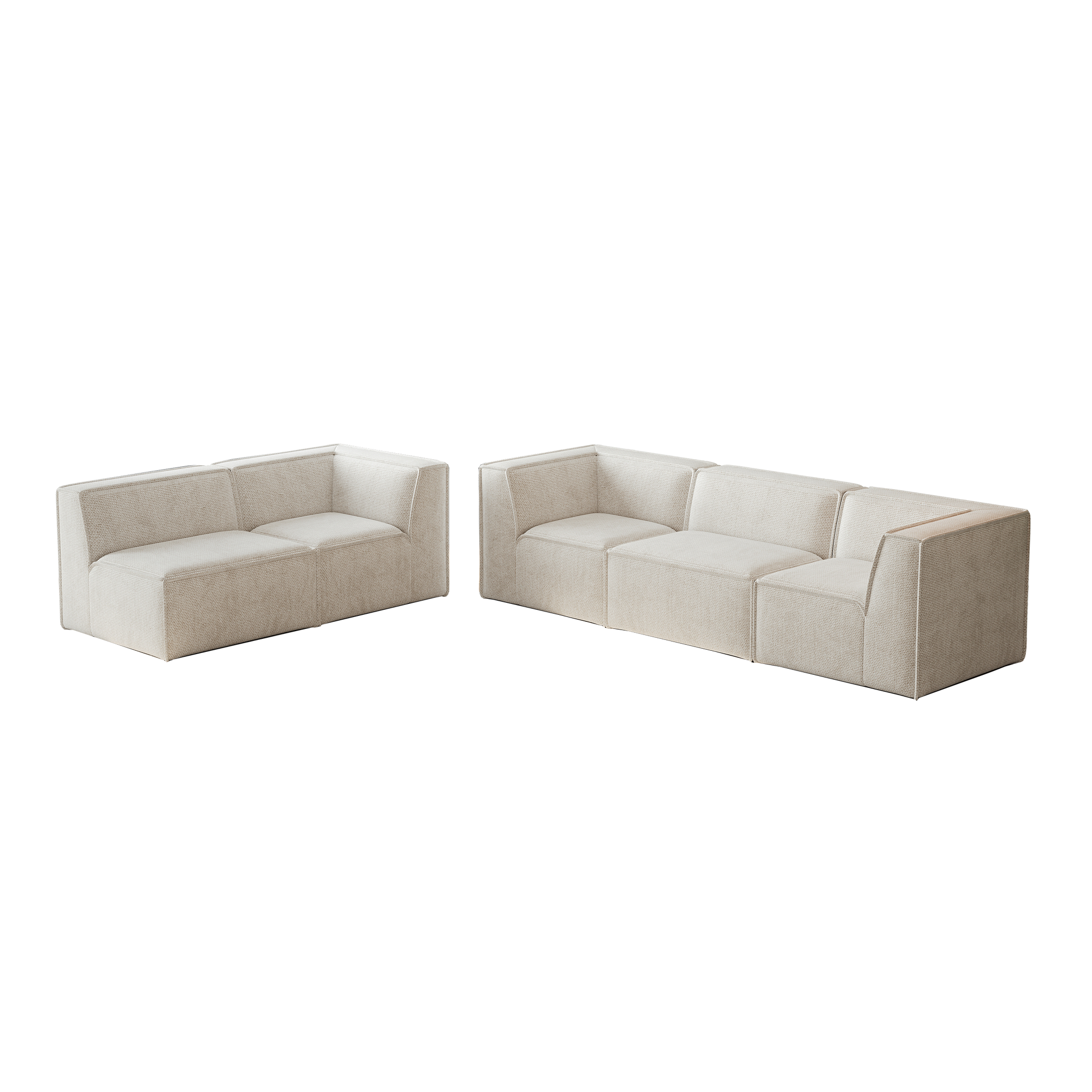 Kinshasa 5-Seat Modular Sofa in Beige