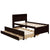 Twin Size Bed with Storage Integrated Headboard, Trundle & Drawers in Espresso