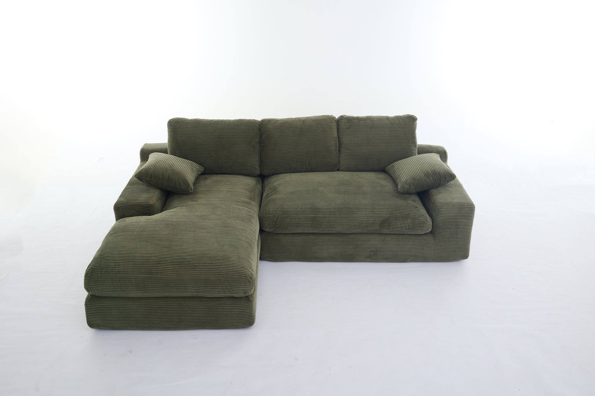 Army Green Modern Modular Sectional Sofa – Contemporary 4-Seater