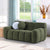 Olive Green Boucle Rolled Arm Split Back Marshmallow Sofa