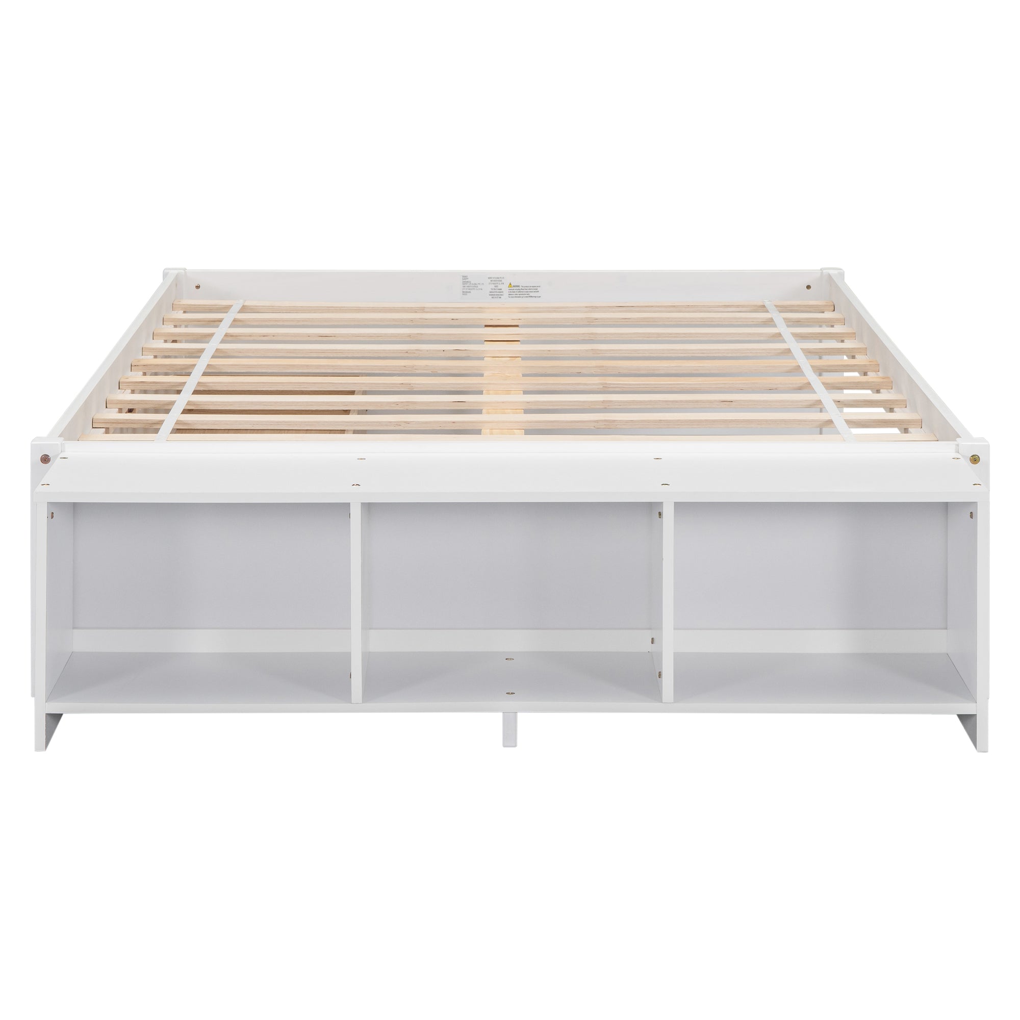 Full Size Bed with Storage Case and 2 Drawers in White