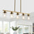 Modern Industrial 5-Light Golden Pendant Light with Adjustable Height and Glass Shades