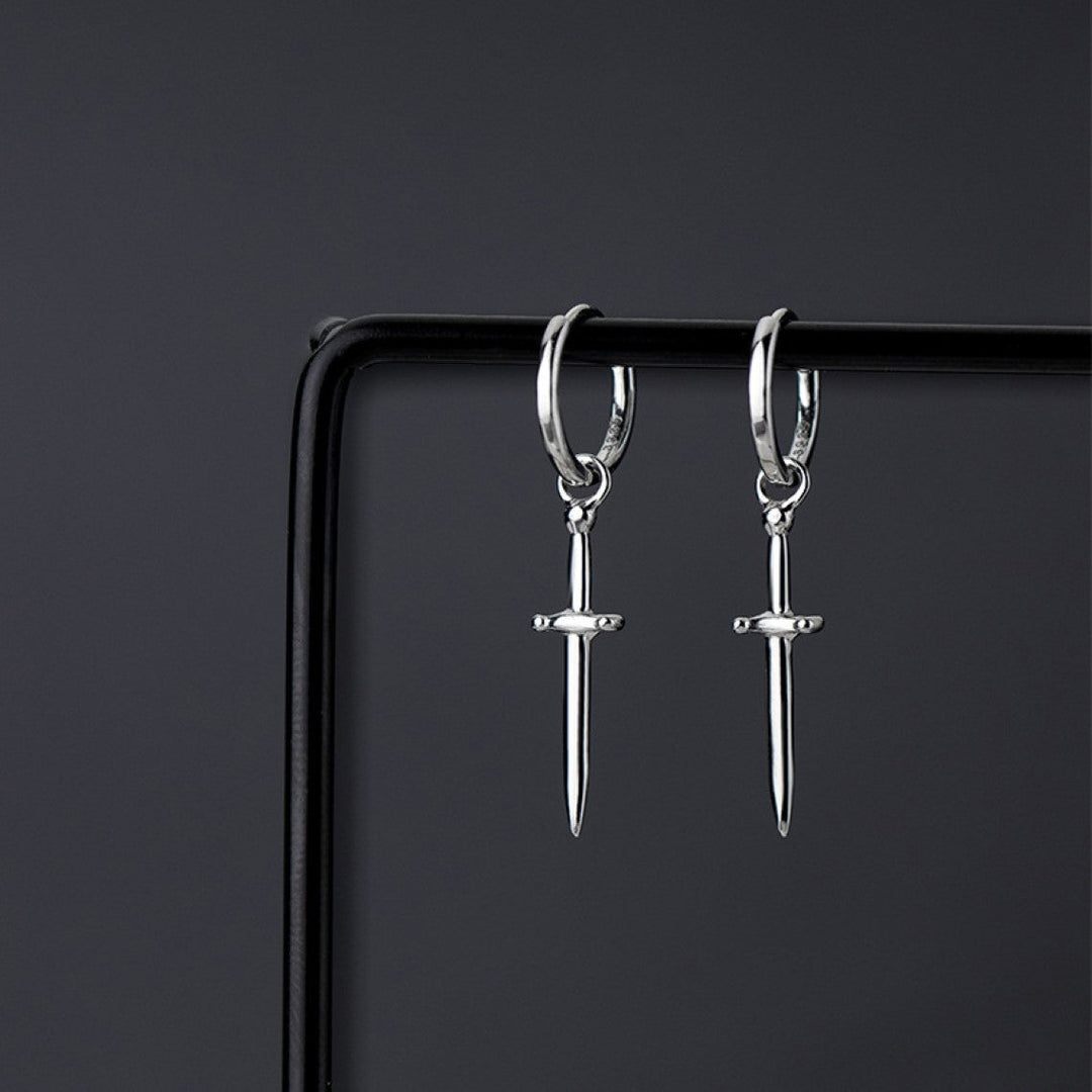 Dagger Earrings Crossed Swords Stud Earrings