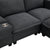 4-Seater Modular Chenille Sofa with Reading Lights & Storage in Dark Gray