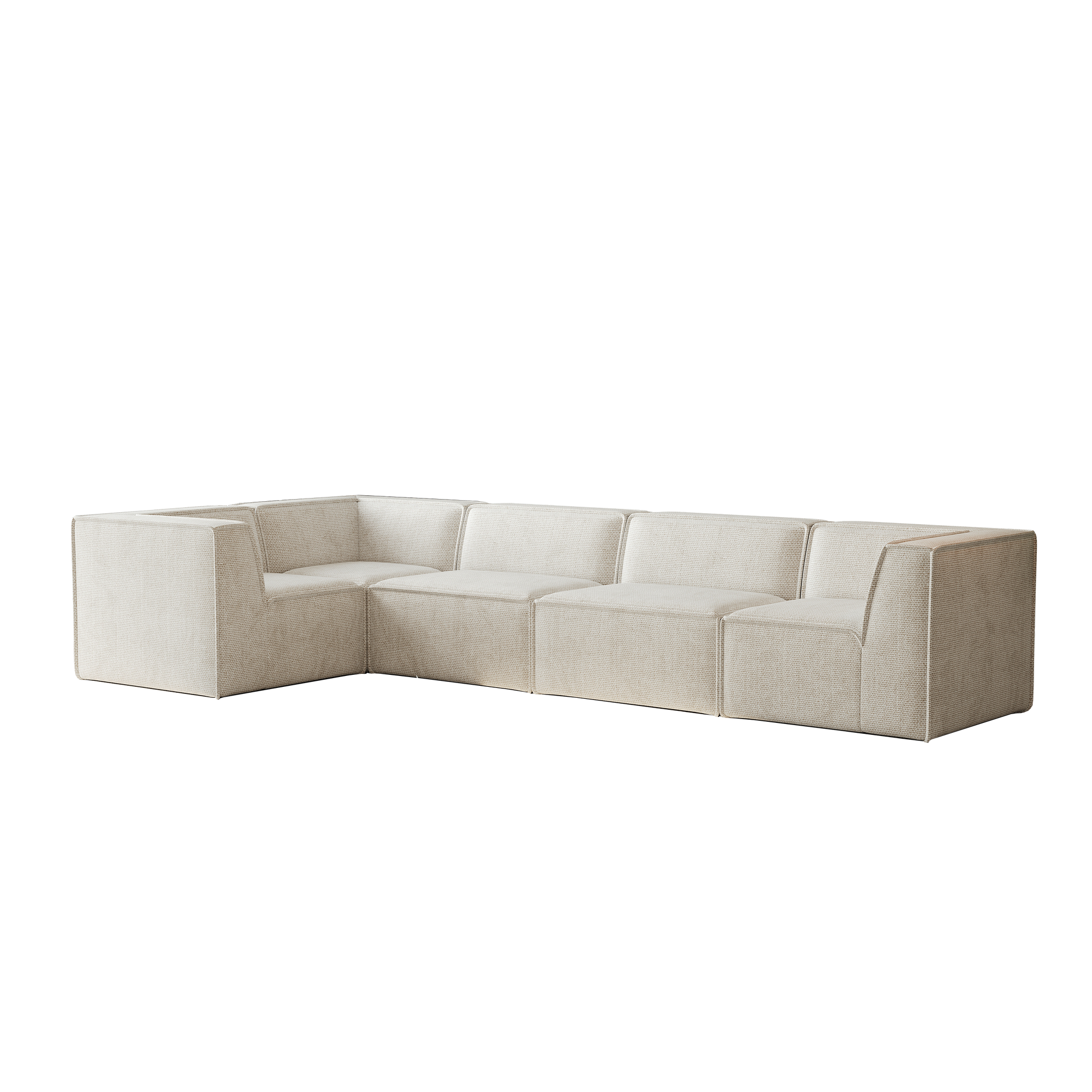 Kinshasa 5-Seat Modular Sofa in Beige