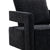 Open Back Black Chenille Swivel Accent Chair With Gold Stainless Steel Base