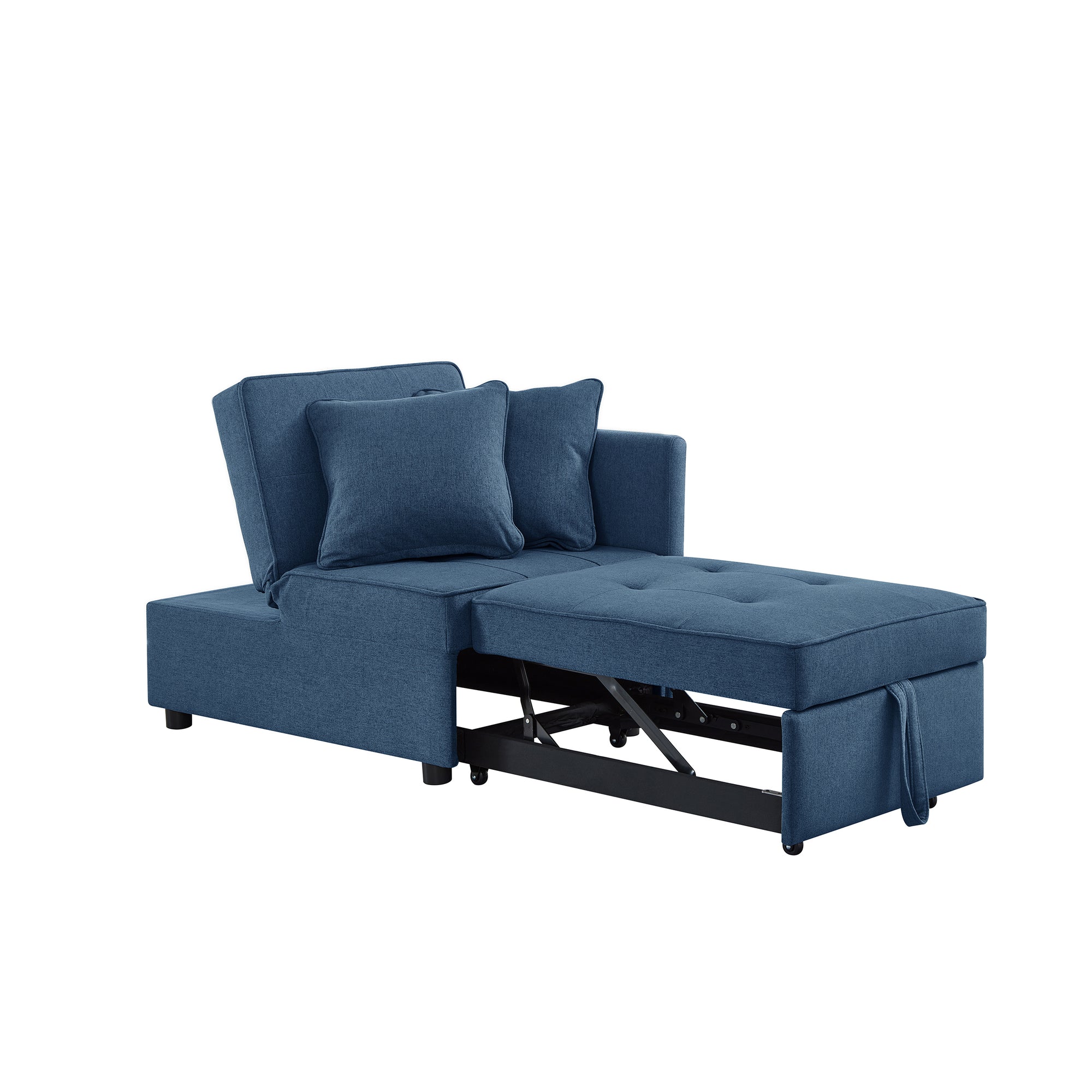 4 in 1 Blue Multifunctional Sofa Bed with Adjustable Backrest