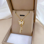 Load image into Gallery viewer, Charming Butterfly Diamond Dazzle Necklace
