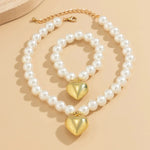 Load image into Gallery viewer, Chunky Heart Pendant Necklace and Bracelet Set
