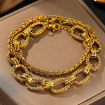 Load image into Gallery viewer, Chunky Paperclip &amp; Weave Chain Bracelet Set
