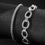 Load image into Gallery viewer, Chunky Paperclip &amp; Weave Chain Bracelet Set
