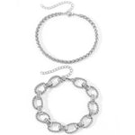Load image into Gallery viewer, Chunky Paperclip &amp; Weave Chain Bracelet Set
