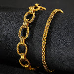 Load image into Gallery viewer, Chunky Paperclip &amp; Weave Chain Bracelet Set

