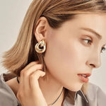 Load image into Gallery viewer, Circular Geometric Interwoven Earrings
