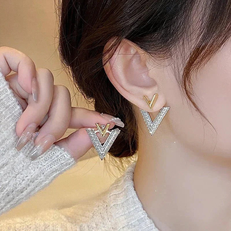 Classic double v veinci earrings 190899