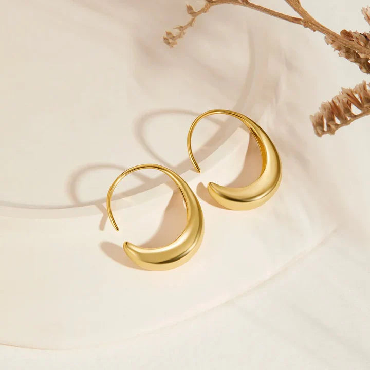 Classic Drop Earrings Vintage Gold Hoop Earring