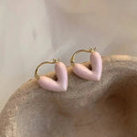 Load image into Gallery viewer, Classy Enamel Heart Earrings
