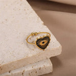 Load image into Gallery viewer, Classy Evil Eye Heart &amp; Rectangle Rings
