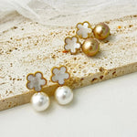 Load image into Gallery viewer, Classy Floral Pearl Ball Earrings
