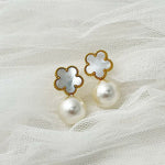 Load image into Gallery viewer, Classy Floral Pearl Ball Earrings
