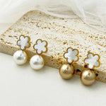 Load image into Gallery viewer, Classy Floral Pearl Ball Earrings
