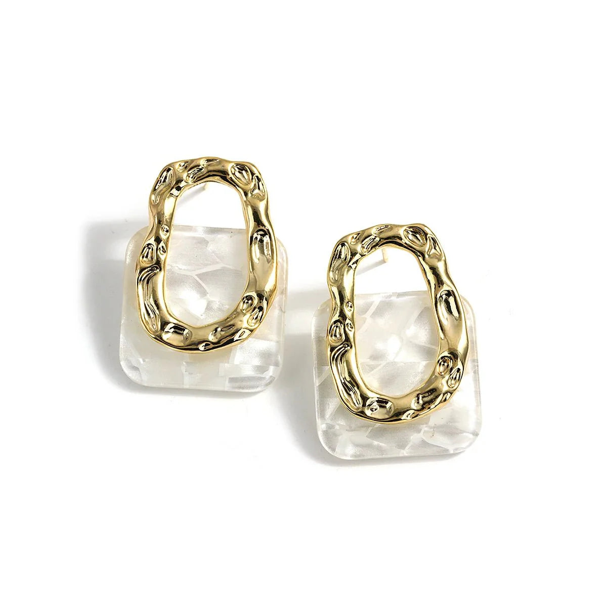 Classy geometric square earrings 519143